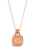 Pendant Necklace featuring 3.33 ct. t.w. Peacock Aquaprase™, 5/8 ct. t.w. Chocolate Diamonds®, 1/4 ct. t.w. Nude Diamonds™ in 14K Strawberry Gold®