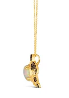 Le Vian Couture® Turtle Pendant Necklace featuring 1 ct. t.w. Neopolitan Opal™, 1/4 ct. t.w. Chocolate Diamonds®, 1/15 ct. t.w. Vanilla Diamonds® in 18K Honey Gold™