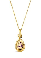  Pendant Necklace featuring 2.2 ct. t.w. Grape Amethyst™, 1/4 ct. t.w. Nude Diamonds™, 1/20 ct. t.w. Chocolate Diamonds®  in 14K Honey Gold™