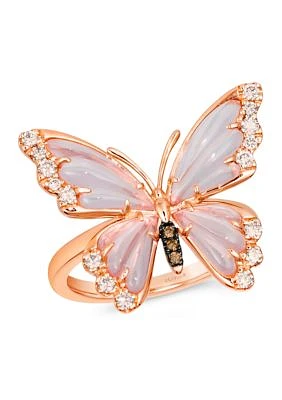  Ring featuring 2.88 ct. t.w. Pink Orchid Quartz™, 1/4 ct. t.w. Nude Diamonds™, Chocolate Diamonds® in 14K Strawberry Gold®