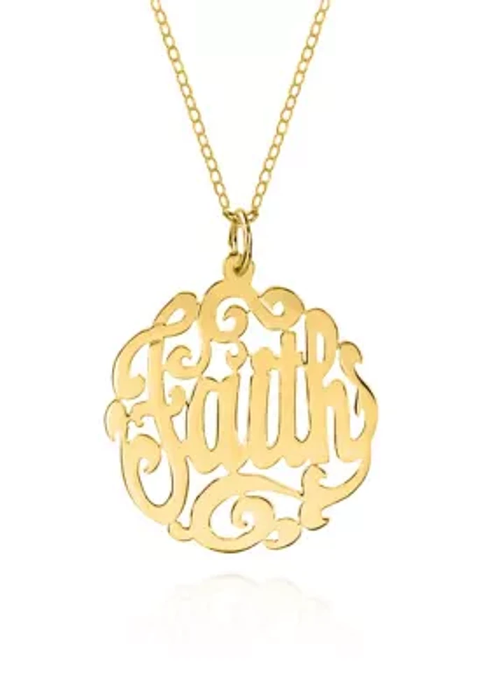 10k Yellow Gold Faith Monogram Pendant