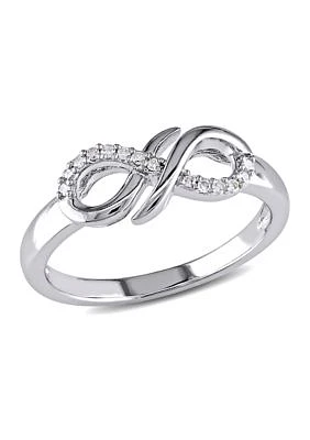 Diamond Infinity Ring Sterling Silver