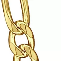 18k Yellow Gold Plated Sterling Silver 3.8mm Figaro Chain Necklace