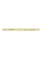 18k Yellow Gold Plated Sterling Silver 3.8mm Figaro Chain Necklace