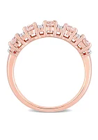 1 ct. t.w. Morganite and 1/6 Diamond Semi Eternity Ring 14K Rose Gold