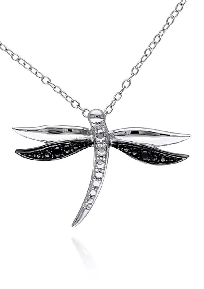 Belk Black Diamond Dragonfly Pendant in Sterling Silver | The Summit