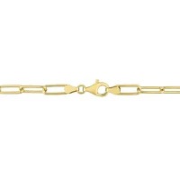 5MM Polished Paperclip Chain Necklace in 18k Yellow Gold Plated Sterling Silver, 32"