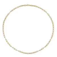 5MM Polished Paperclip Chain Necklace in 18k Yellow Gold Plated Sterling Silver, 32"