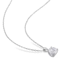 Lab Created Created White Sapphire Pendant with Chain and Earrings 2-Piece Set in Sterling Silver