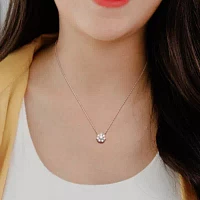 1 ct. t.w. Diamond Cluster Floral Pendant With Chain in 10K White Gold