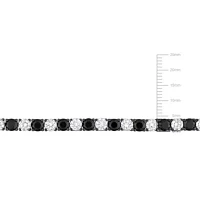 Lab Created Created White and Black Sapphire Tennis Bracelet in Black Rhodium Sterling Silver