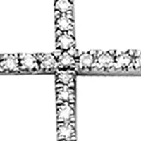 1/10 ct. t.w. Diamond Cross Paperclip Bracelet in Sterling Silver