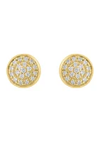 1/8 ct. t.w. Diamond Earrings in 14K Yellow Gold Over Sterling Silver