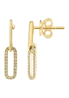 925 Gold-Plated Silver Diamond Earrings