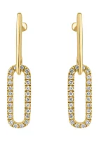 925 Gold-Plated Silver Diamond Earrings