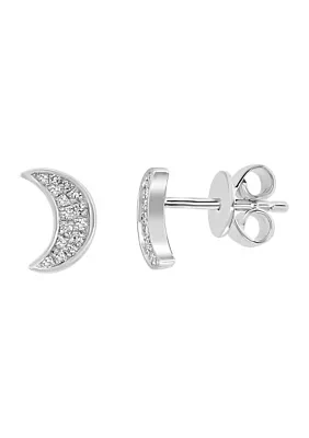 1/10 ct. t.w. Diamond Crescent Stud Earrings in Sterling Silver