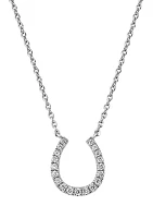 1/8 ct. t.w. Diamond Horseshoe Necklace in Sterling Silver