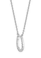 1/8 ct. t.w. Diamond Horseshoe Necklace in Sterling Silver