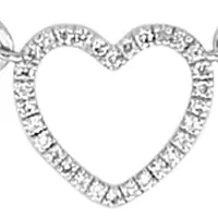 1/10 ct. t.w. Diamond Heart Paperclip Necklace