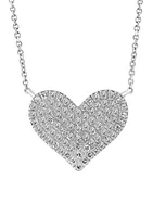 Diamond Heart Necklace in Sterling Silver