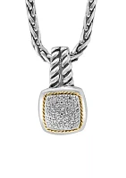 Sterling Silver/18K Yellow Gold Diamond Pendant Necklace