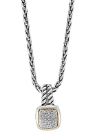 Sterling Silver/18K Yellow Gold Diamond Pendant Necklace