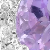 1/10 ct. t.w. Diamond and Amethyst Pendant Necklace in Sterling Silver
