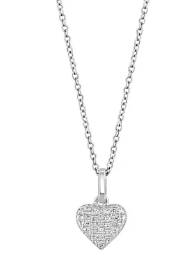 1/10 ct. t.w. Diamond Heart Pendant Necklace in Sterling Silver