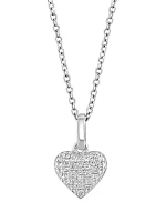 1/10 ct. t.w. Diamond Heart Pendant Necklace in Sterling Silver