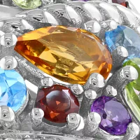 3.7 ct. t.w. Diamond, 1/6 ct. t.w. Multi Gemstone Ring in Sterling Silver