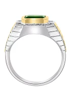  1/4 ct. t.w. Diamond and 1.6 ct. t.w. Chrome Diopside Ring in Sterling Silver