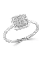 1/10 ct. t.w. Diamond Square Ring in Sterling Silver