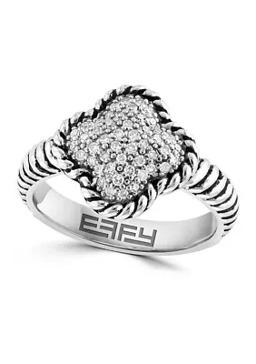 Sterling Silver Diamond Ring