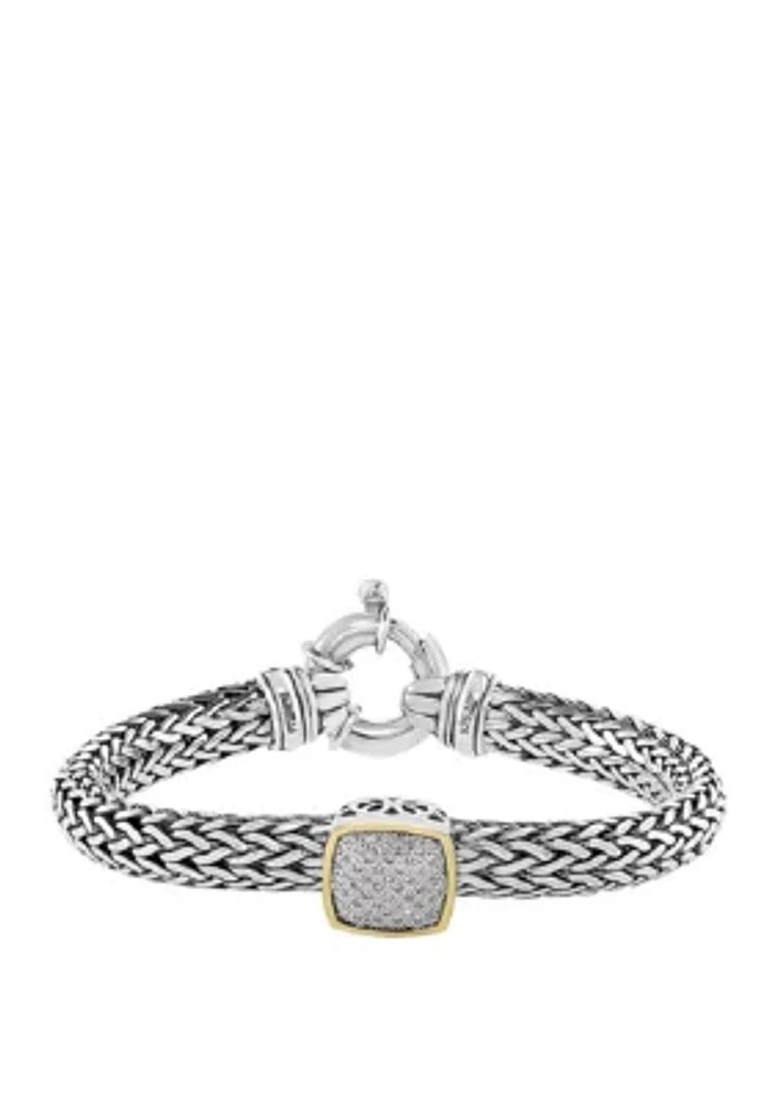 1/5 ct. t.w. Diamond Bracelet in Sterling Silver and 18 Karat Yellow Gold