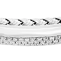 Sterling Silver Diamond Bolo Bracelet