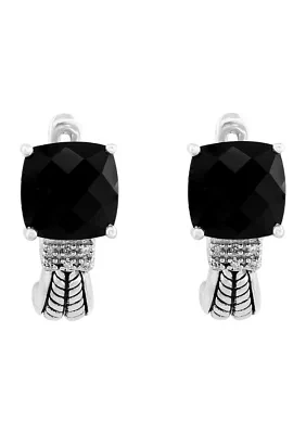 Onyx Earrings in Sterling Silver