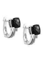 Onyx Earrings in Sterling Silver