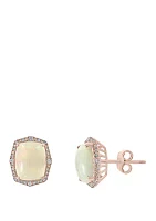 1/4 ct. t.w. Diamond and 3.5 ct. t.w. Ethiopian Opal Earrings in 14K Rose Gold