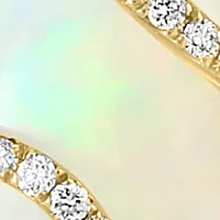 1/3 ct. t.w. Diamond, 5.3 ct. t.w. Ethiopian Opal Earrings in 14K Yellow Gold