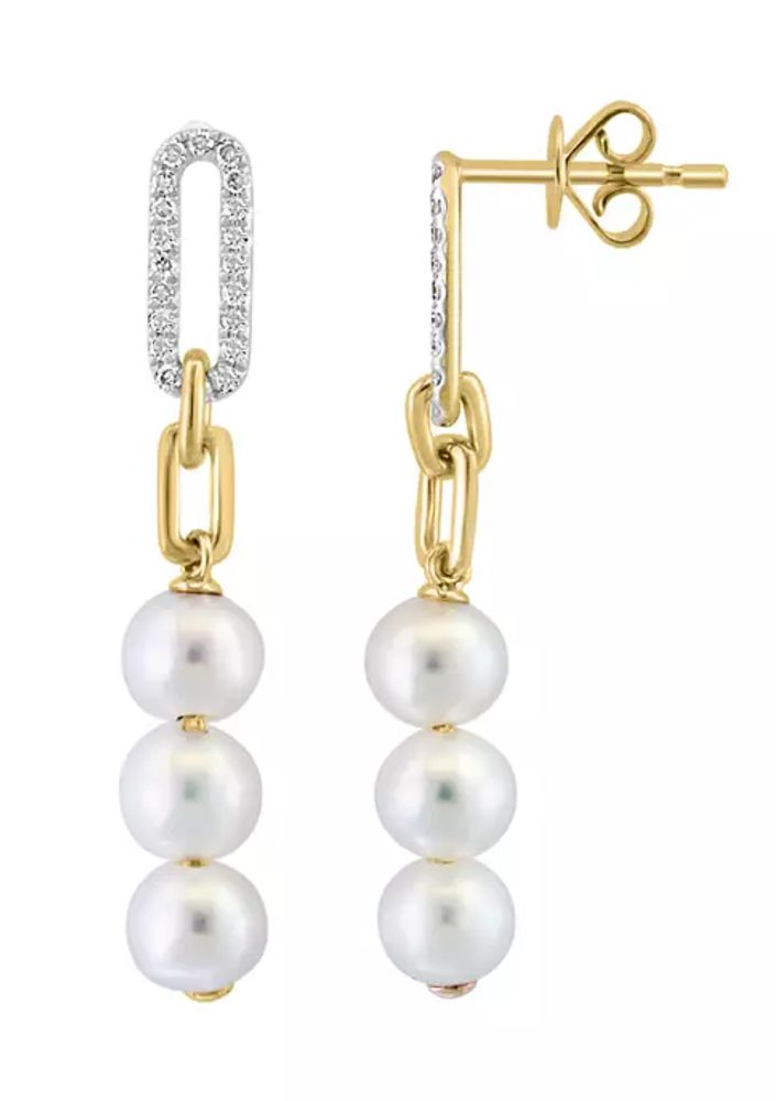 Effy 14K Yellow Gold Cultured Fresh Water Pearl Drop Earrings