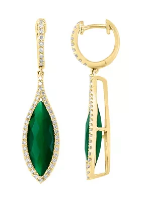 1/3 ct. t.w. Diamond, 4.1 ct. t.w. Green Onyx Earrings