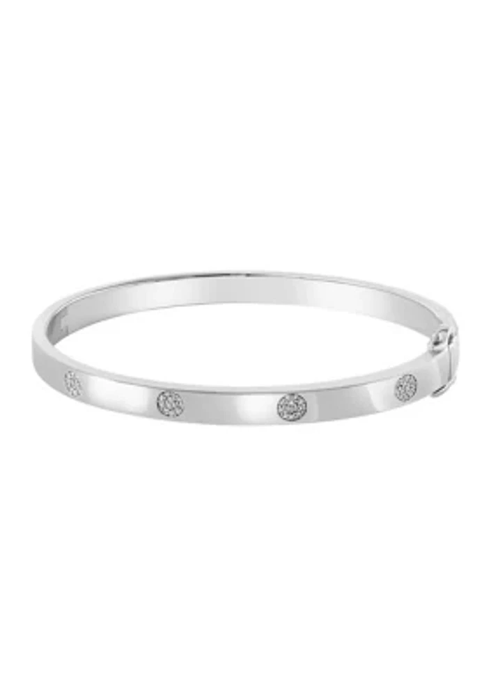 Sterling Silver Diamond Bangle 