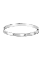 Sterling Silver Diamond Bangle 