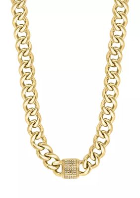 Men's Gold-Plated Sterling Silver Diamond Necklace