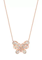 1/10 ct. t.w. Diamond, 1/2 ct. t.w. Opal Necklace in 14K Rose Gold