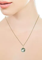 9.78 ct. t.w. Green Amethyst and 1/10 ct. t.w. Diamond Accent Pendant Necklace in 14K Yellow Gold 