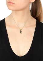 1/10 ct. t.w. Diamond, Amethyst, Blue Topaz, London Blue Topaz, Citrine, Madera Citrine, Rhodolite, and Peridot Pendant Necklace in 14K Yellow Gold