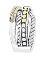 1/10 ct. t.w. Diamond Ring in Sterling Silver and 18K Yellow Gold