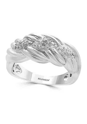 Sterling Silver Diamond Ring 