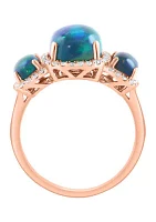 Diamond and Black Opal Ring in 14K Rose Gold